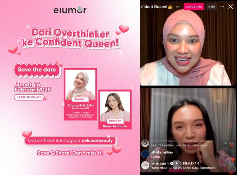 Elumor Hadirkan Live Session “Dari Overthinker ke Confident Queen” Bersama Psikolog Ananza Prilly